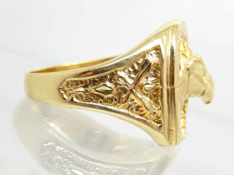 Vintage 10K Yellow Gold Men's Horseshoe Ring X4890 - Etsy