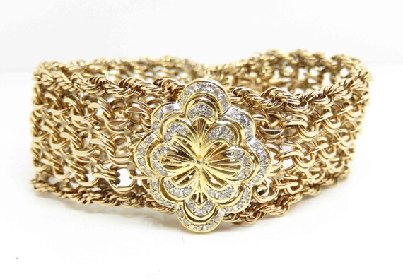 VINTAGE TIFFANY & CO. 14K Gold Textured Chain Bracelet