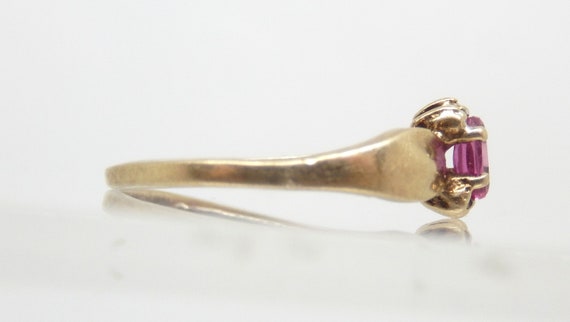 Vintage 10K Yellow Gold Ruby Ring, Size 7 - X8846 - image 7