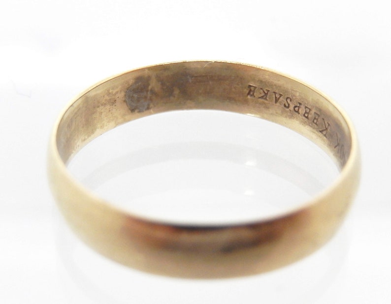 Vintage 10K Yellow Gold Keepsake Wedding Band X7312 Etsy