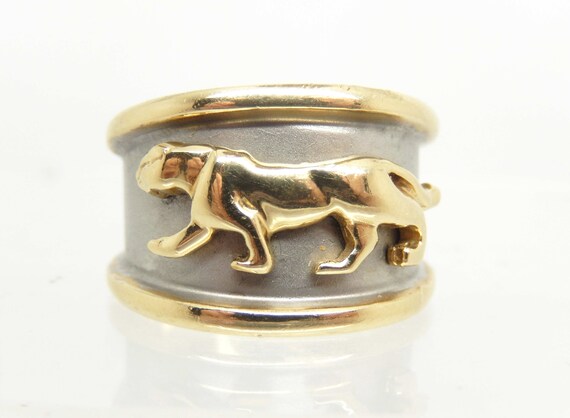 Encore by Levian 14K Two tone Gold Panther Ring Size 7.5 X5418