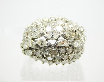 Platinum And Diamond Cluster Ring With Appraisal Size 6.5 - X7672