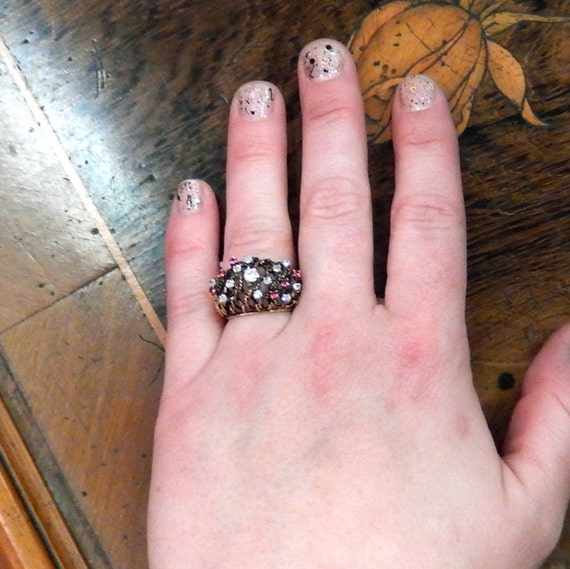 Ruby & Diamond Open Work 14K Ring Size 5 - X3254 - image 6