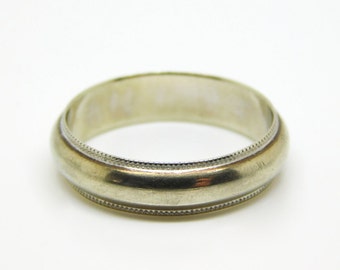 14K White Gold Edged Band Size 6 1/2 - X6741