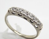 Estate 14K White Gold Diamond Wedding Band/Ring - X7057
