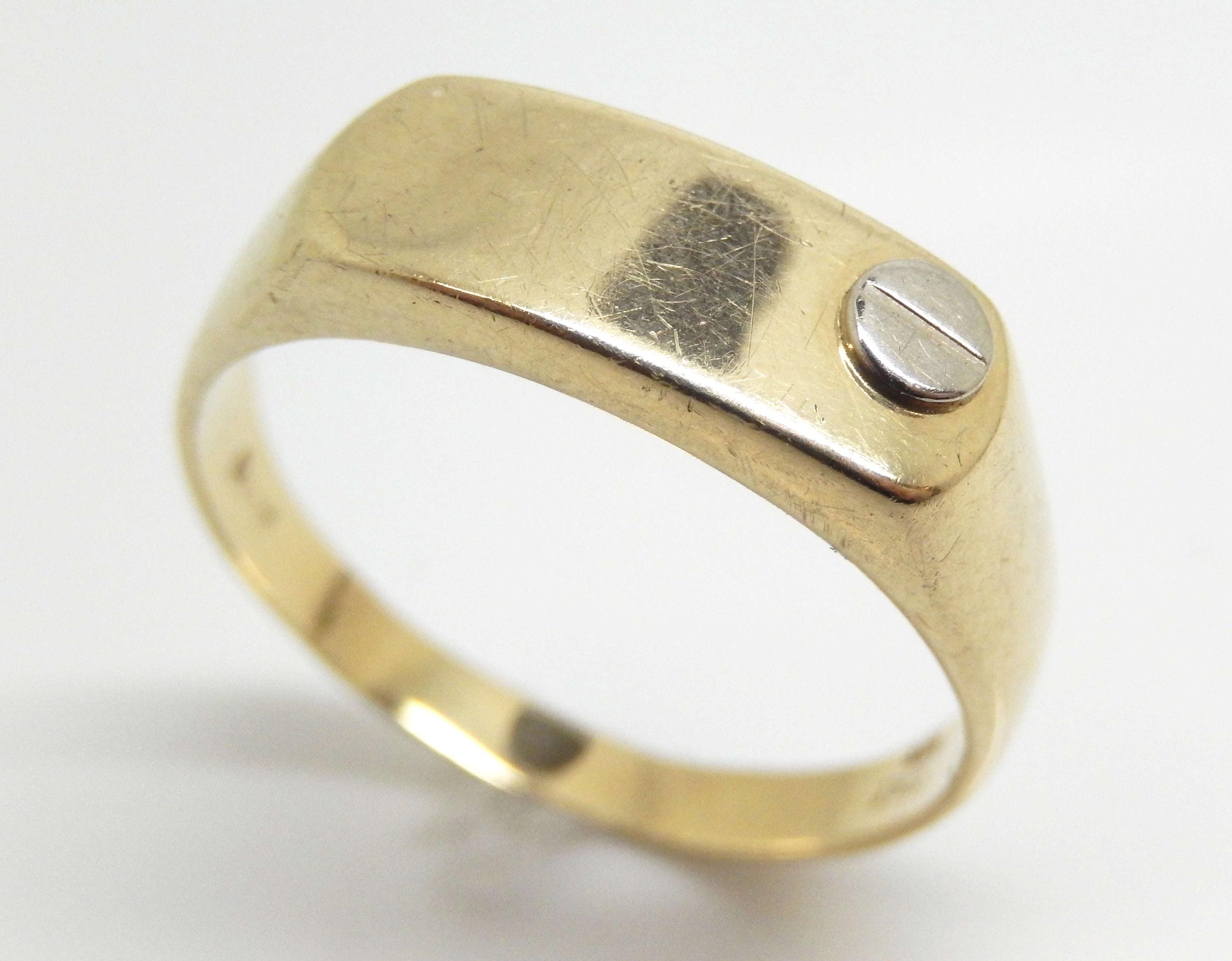 Vintage 14K Yellow Gold Italian Milor Wedding Band, Size 12 1/2