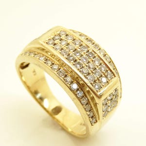 Estate 10K Yellow Gold Diamond Band, Size 8 1/2 - X9540