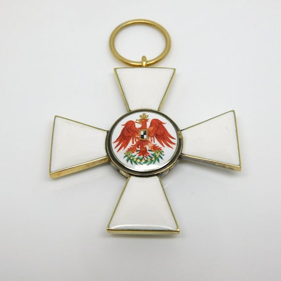 Set Di 3 Medaglie Prussiane Riproduzione – Ordine Dell'Aquila Rossa 2ª Classe E Decorazioni Militari
