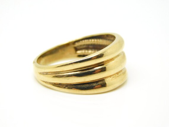 10K Yellow Gold Ribbed Band Size 8 - X8639 - image 3