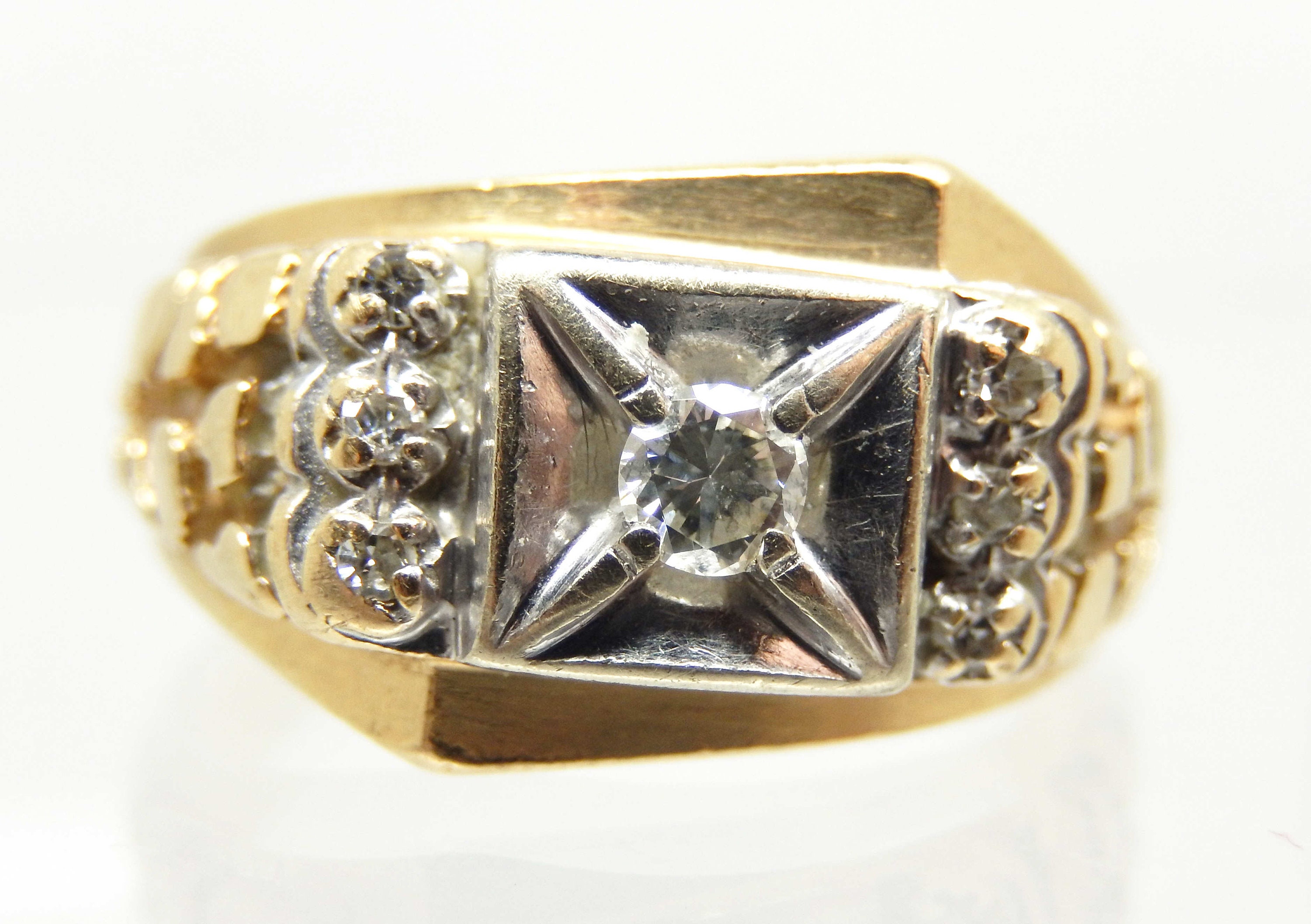 Custom Men's Diamond Statement Ring Numbers or Letter