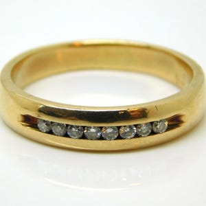 14K Yellow Gold Men&#39;s Diamond Band Size 11.5 - X9426