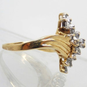 Vintage 10K Yellow Gold Diamond Cluster Ring Size 8 8053 image 3