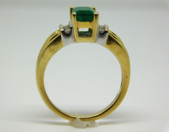 10K Yellow Gold Ring With Emerald Cut Emerald Siz… - image 6