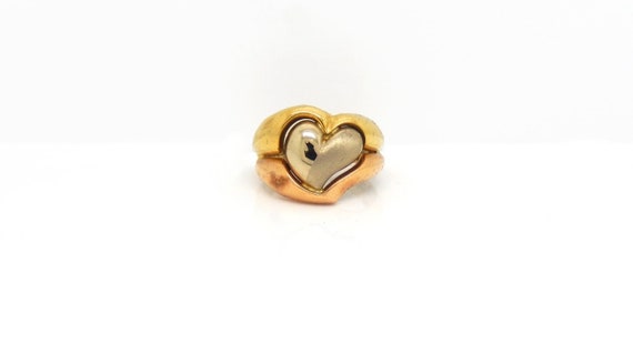 18k Gold Vintage Quadri Italian Heart Ring X4724b Etsy