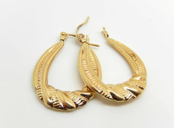 ポスター hxkhg-59 Vintage 10K Yellow Gold Embossed Hoop Earrings - X5796 - Etsy