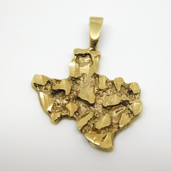 14K Yellow Gold Texas State Nugget 