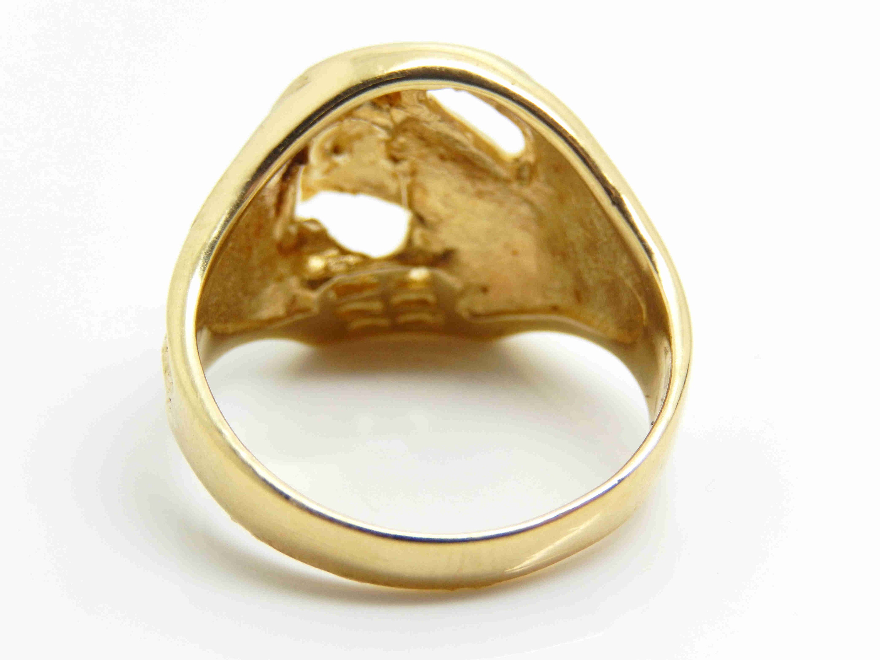 Vintage 10K Yellow Gold Men's Horseshoe Ring X4890 - Etsy