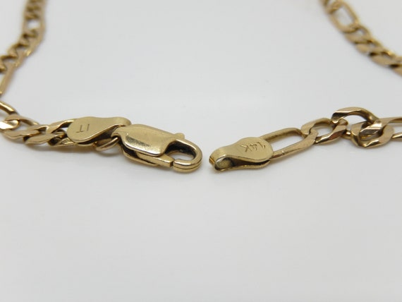 14K Yellow Gold 24" Figaro Chain Necklace X6116 - image 3