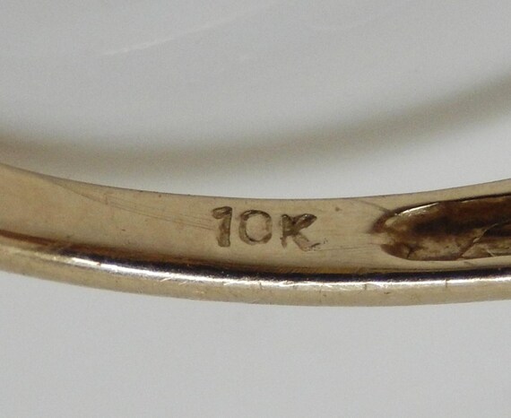 Vintage 10K Yellow Gold Ruby Statement Ring, Size… - image 9