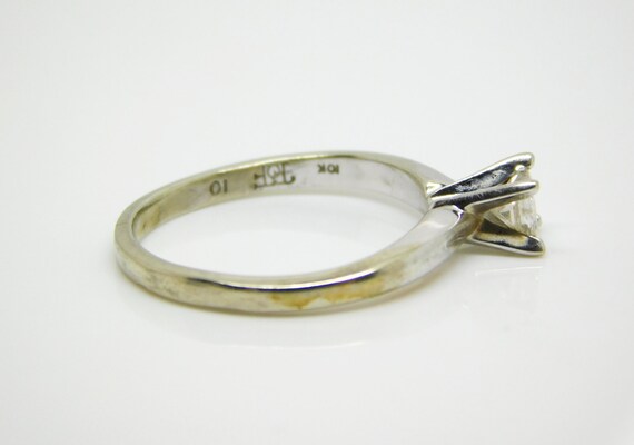10K White Gold Ring With Princess Cut Diamond Sol… - image 3