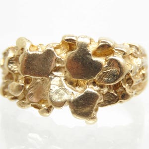 Vintage 10K Yellow Gold Nugget Ring, Size 10 - X9025