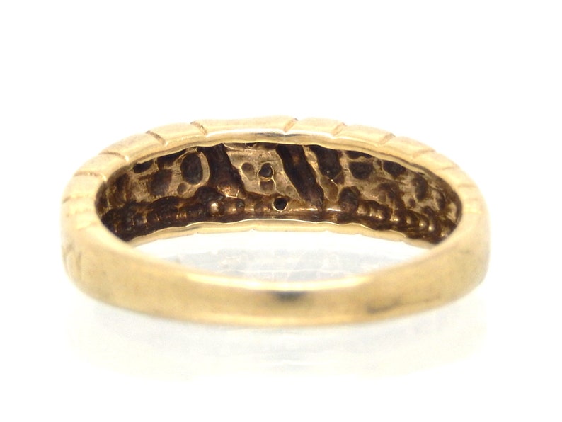 X4053 Vintage 10K Yellow Gold Diamond Nugget Ring