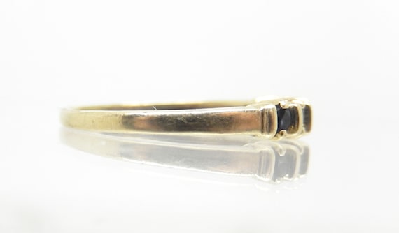 Vintage 14K Yellow Gold Sapphire Stacker Band, Si… - image 7