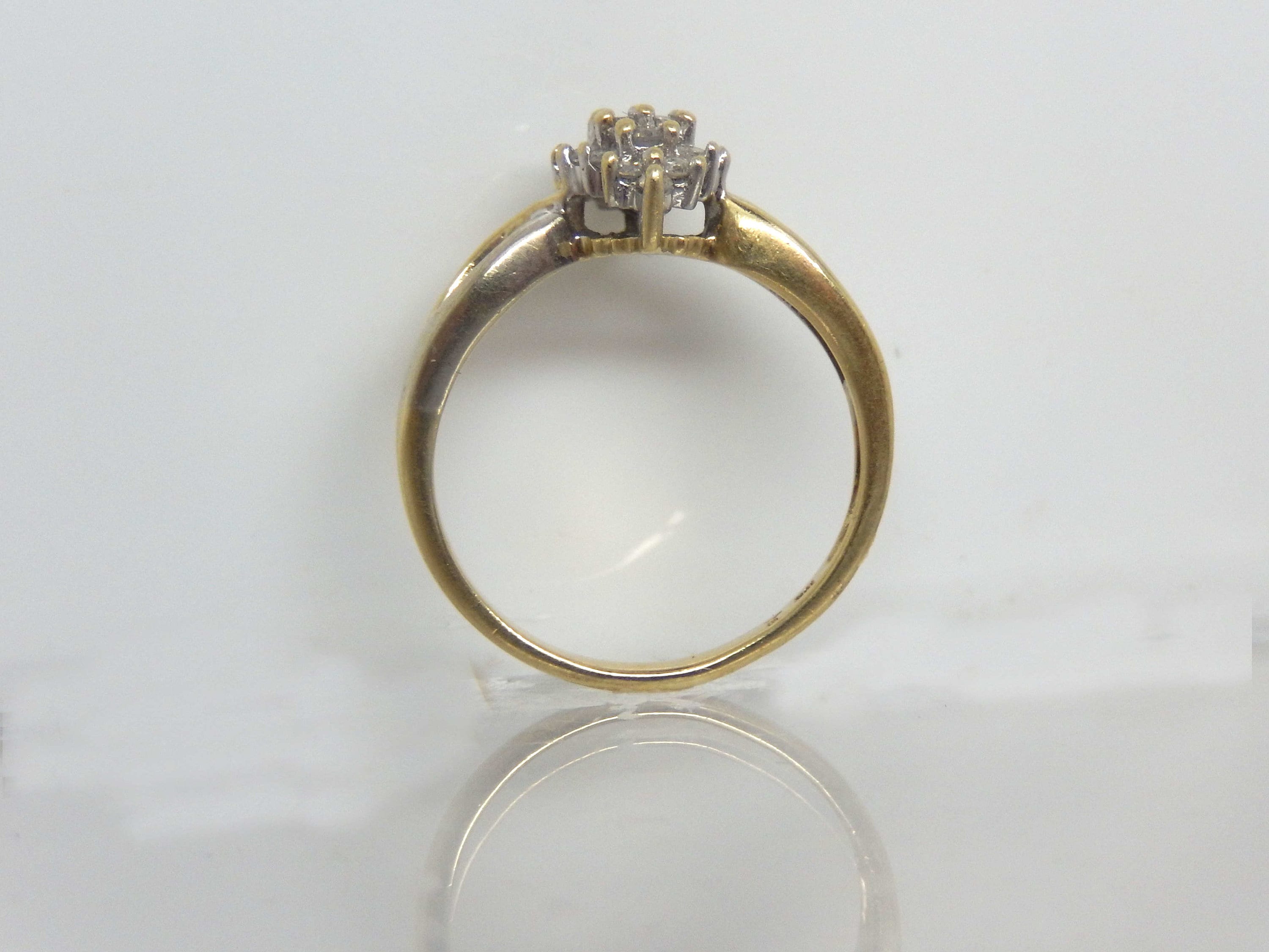 COUNTESS MANFC. JEWELLERS カフリンクス Vintage 10K Yellow Gold Diamond Cluster Ring Size 7 - X5300