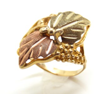 Vintage 10K Black Hills Gold Statement Ring, Size 7 1/4 - X9481