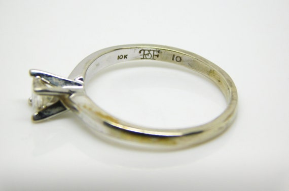10K White Gold Ring With Princess Cut Diamond Sol… - image 2