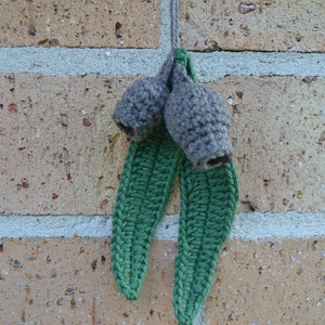 Gumnut and Leaves Crochet Pattern, Crochet Leaf Pattern, Gumnut Crochet ...