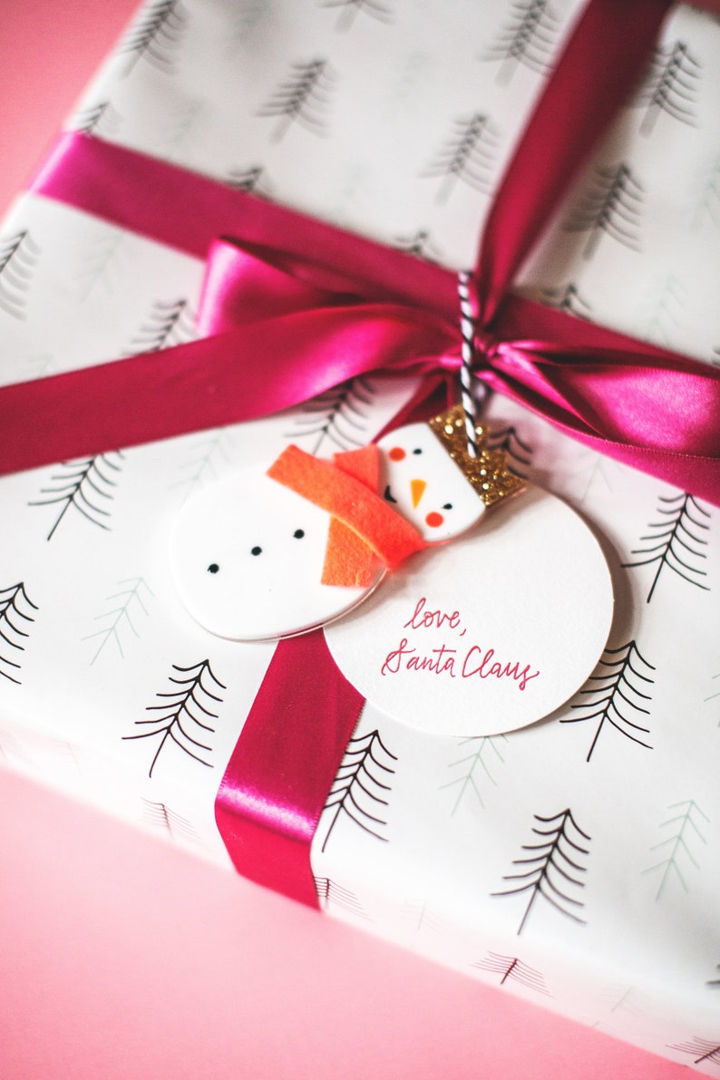 Santa Claus Letterpress Gift-Tags Set of 6 Love, Santa Claus
