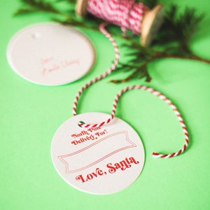 Santa Claus Letterpress Gift-Tags Set of 6 North Pole Delivery