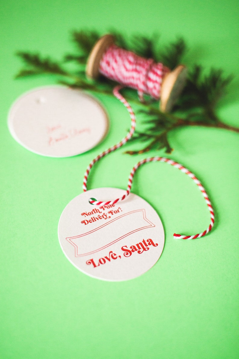 Santa Claus Letterpress Gift-Tags Set of 6 North Pole Delivery