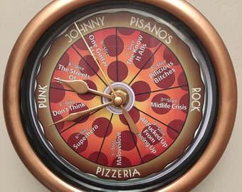 Limited Edition Handmade Pizza CD Wall Clocks