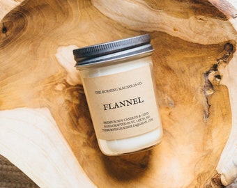 Flannel (Type) Candle / Homemade Soy Candle / Masculine Candle / Man Candle / Fall / Warm Scent / Jar Candle / Natural