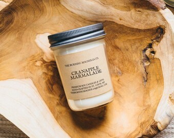 Cranberry Apple Marmalade Candle / Homemade Soy Candle / Natural Candle / Fruity Candle / Jar Candle / Natural Candle