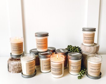 Set of 12 Candles / All-Natural Soy Wax / Premium Soy Candles / Soy Candles Bulk / Candle Gift / Candle in a Jar / Natural Candle