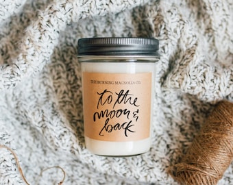 To The Moon and Back Candle / Homemade Soy Candles / Daughter Gift / Mother Gift / Personalized Candle / Love / Natural / Candle in a Jar