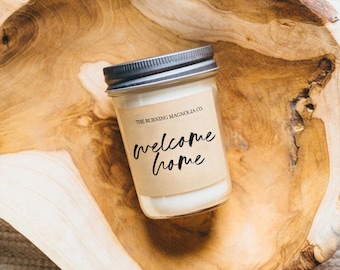 Welcome Home Candle / Homemade Soy Candle / Gift / Realtor Gift / Housewarming Gift / Jar Candle / Natural / 8 oz
