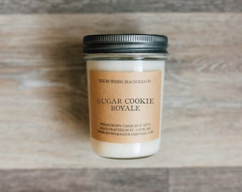 Sugar Cookie Royale Candle / Handmade Soy Candle / Natural / Warm Scent Candle / Dessert / Candle in a Jar / Candle Gift