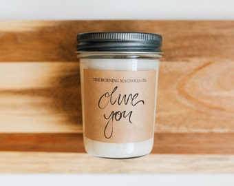 Olive You / Valentines Day Collection / Hand-poured, Premium Soy Candle