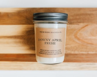 Downy April Fresh / Homemade Soy Candle / Spring Candle / Fresh / Natural Candle / Candle in a Jar / 8 oz Jar