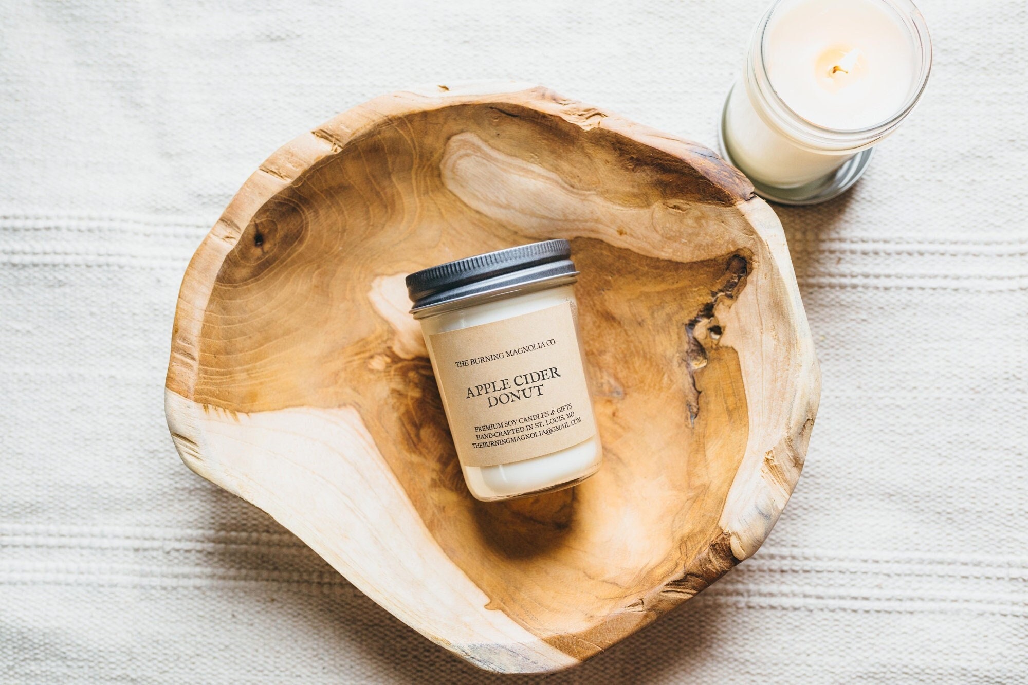 Apple Cider Donut Candle/Soy Handmade Natural Dessert Warm Scent Jar Homemade
