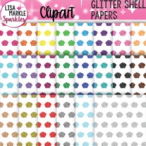 Rainbow Digital Paper, Glitter Digital Paper, Sea Shell Digital Paper, Summer Digital Paper, Beach Digital Paper, Digital Background