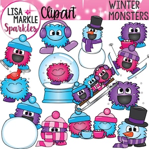 Monster Clipart, Winter Clipart, Clipart Yeti, Januar Clipart, Winter-Grafik, Winter Yeti Clipart, Monster Clipart