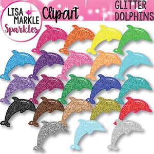 Delfin Clipart, Glitzer Delfin Clipart, Ozean Clipart