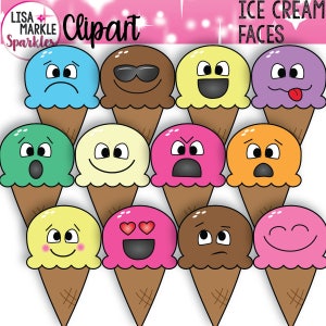 Emoji Clipart, Twarz Clipart, Lody Clipart, Emocje Clipart, Twarze Clipart, Emotikony Clipart