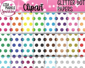 Clipart arcobaleno, Clipart glitter, documenti digitali glitter, documenti digitali glitter a pois, documenti digitali arcobaleno a pois