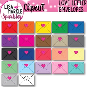 Valentine&#39;s Day Clipart, Letter Clipart, Mail Clipart